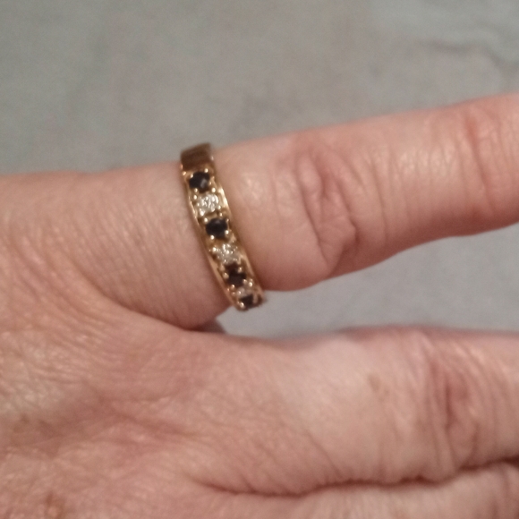 Jewelry - 10K Gold Diamond and Sapphire Ring